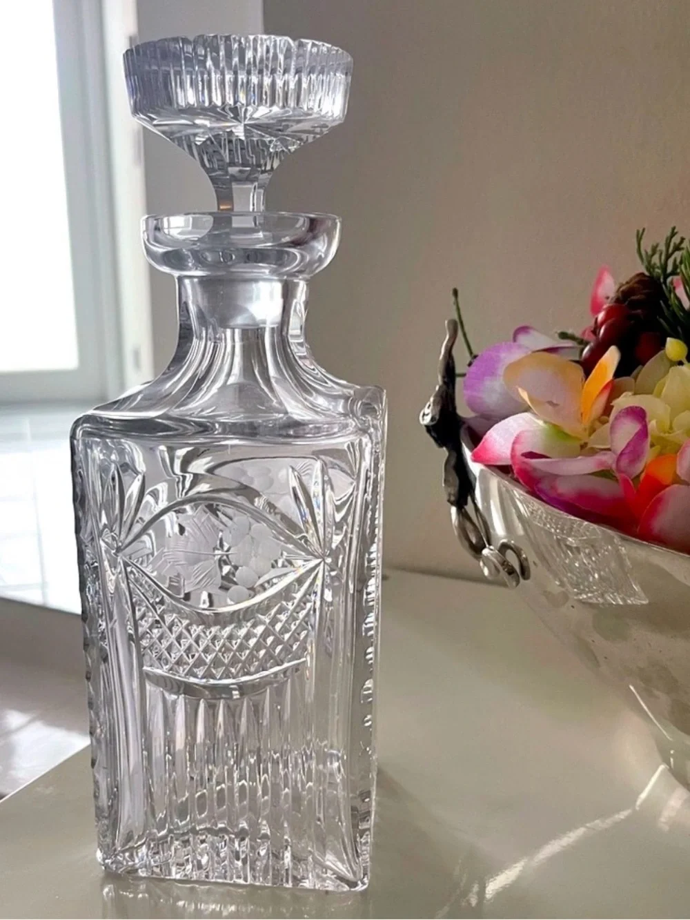 American Brilliant Period  Cut Glass Crystal Decanter -